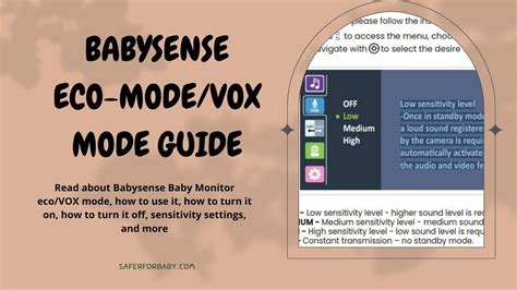 How to Turn Off Eco Mode on Babysense Monitor: A Comprehensive Guide and Beyond